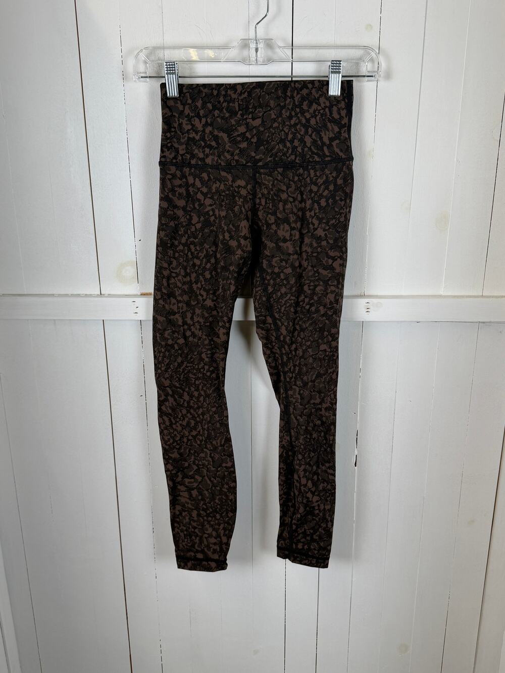 Lululemon Black Brown Ankle Leggings Size 4 Nylon